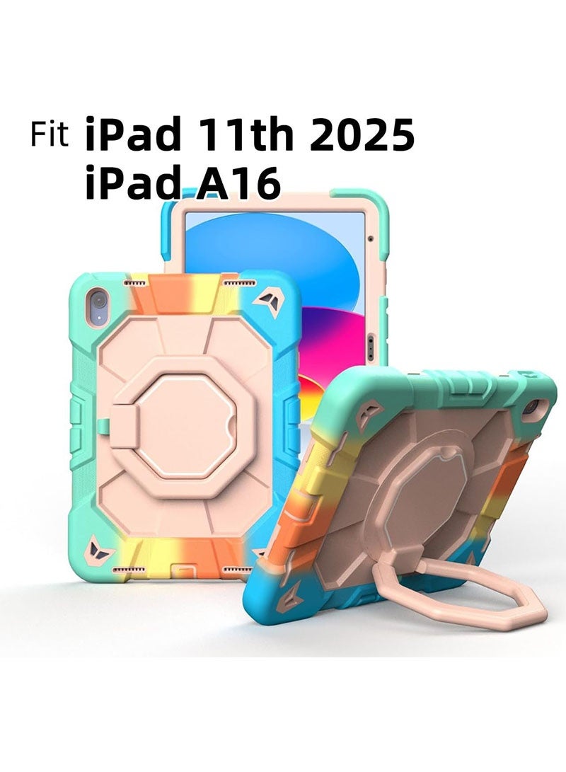 جراب لجهاز iPad A16 الجيل الحادي عشر/العاشر | حامل دوار متين بزاوية 360 درجة | حامل قلم، غطاء حماية شديد التحمل ضد الصدمات لجهاز iPad مقاس 10.9 بوصة (2022) / 11 بوصة (2025) - متعدد الألوان - Image 4